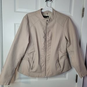 BACCINI 1XL Creame Faux Leather Jacket